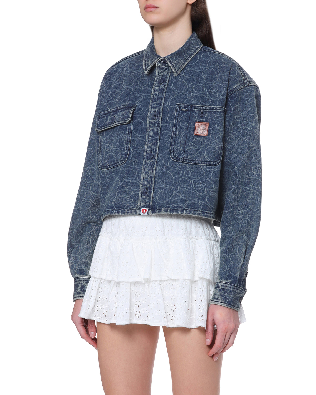 Printed denim jacket