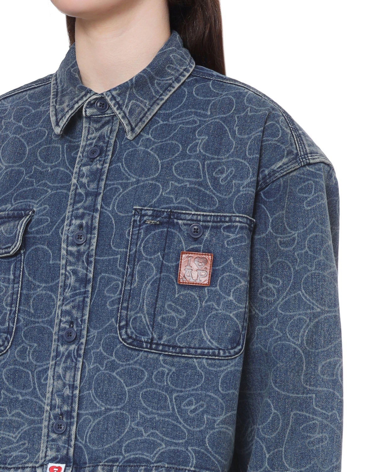 Printed denim jacket