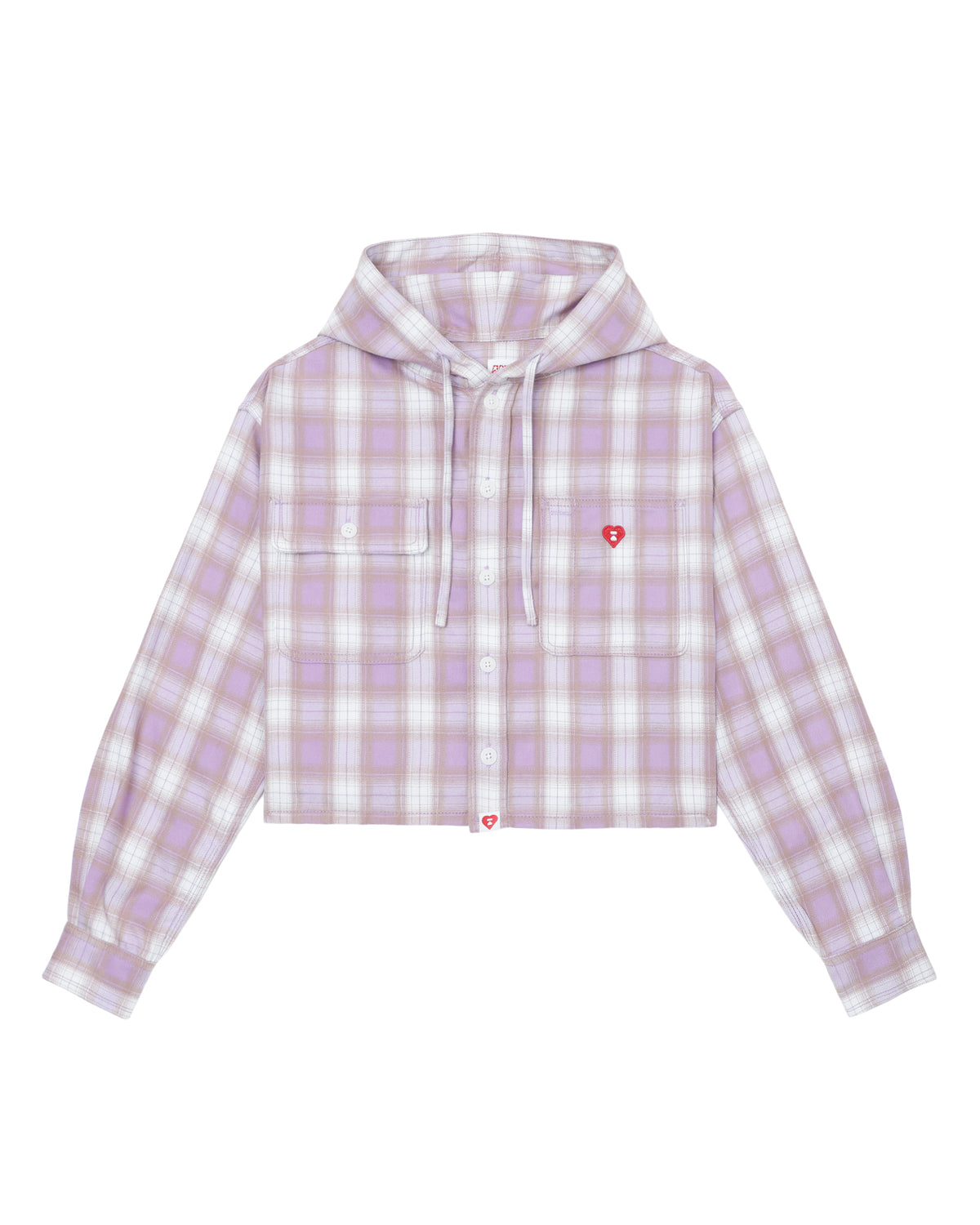 Plaid hooded top