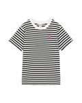 Logo embroidered striped tee