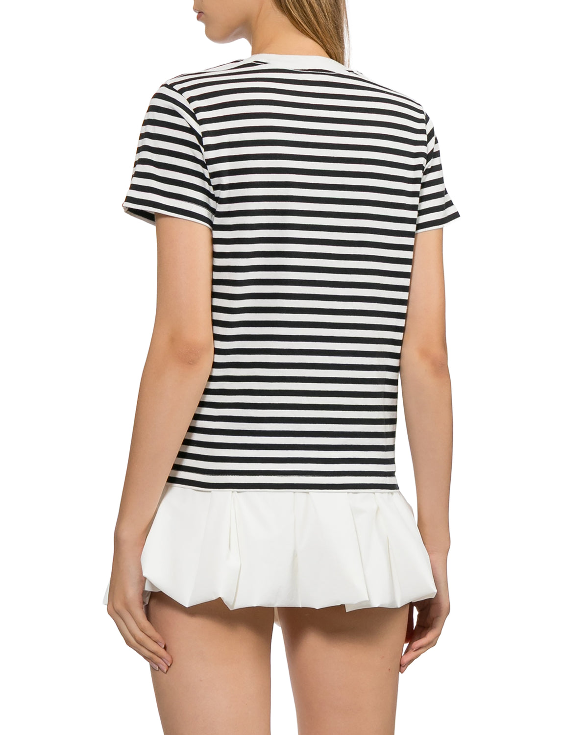 Logo embroidered striped tee