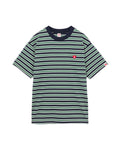 Logo embroidered striped tee