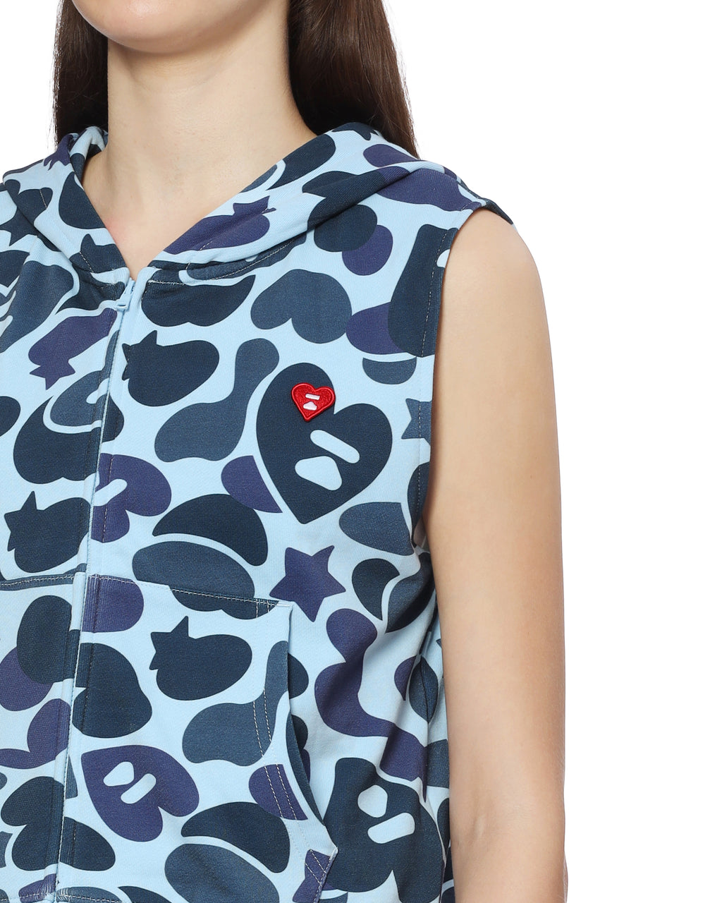 Patterned hooded vest