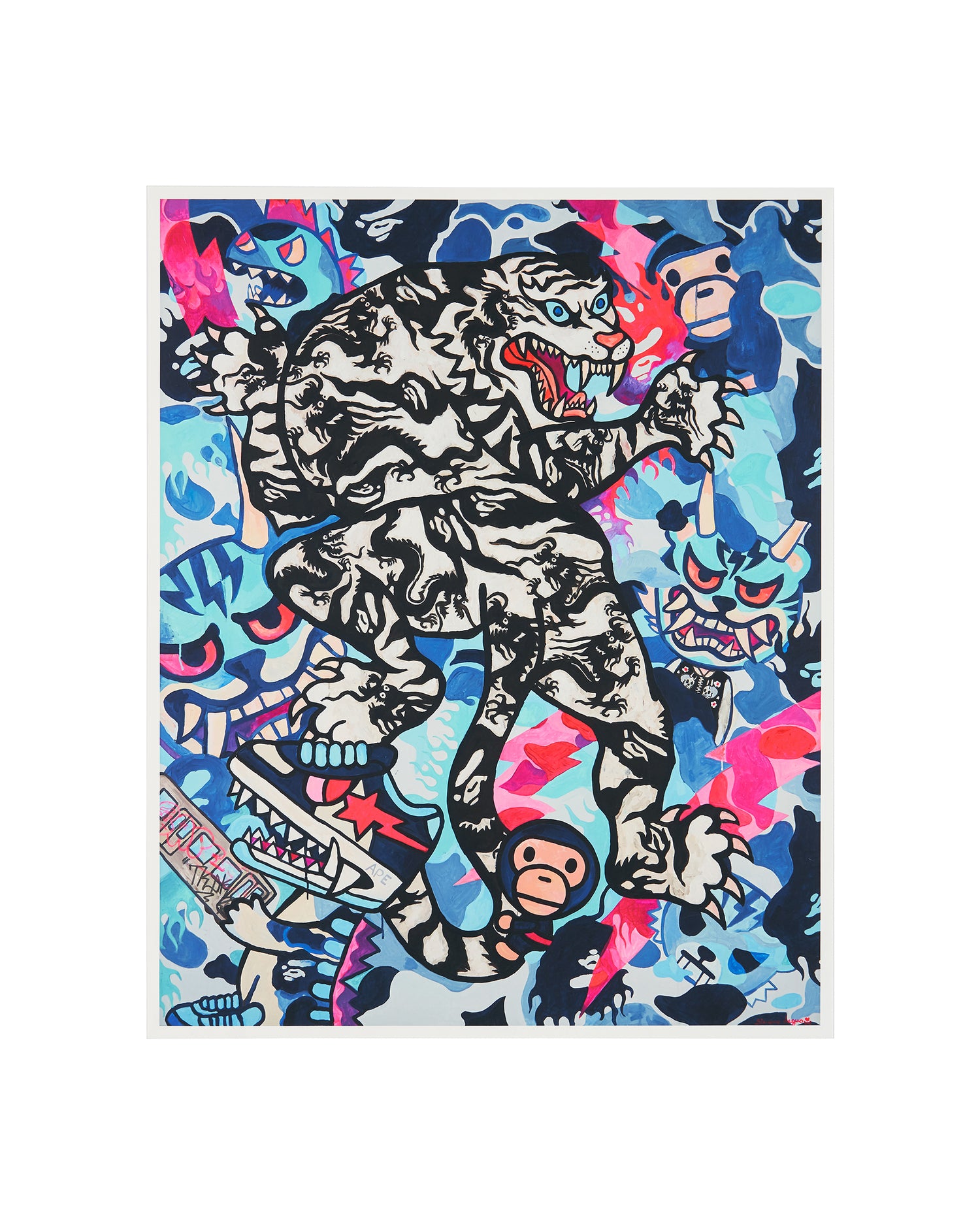 Ice Tiger Camo By Simone Legno Print