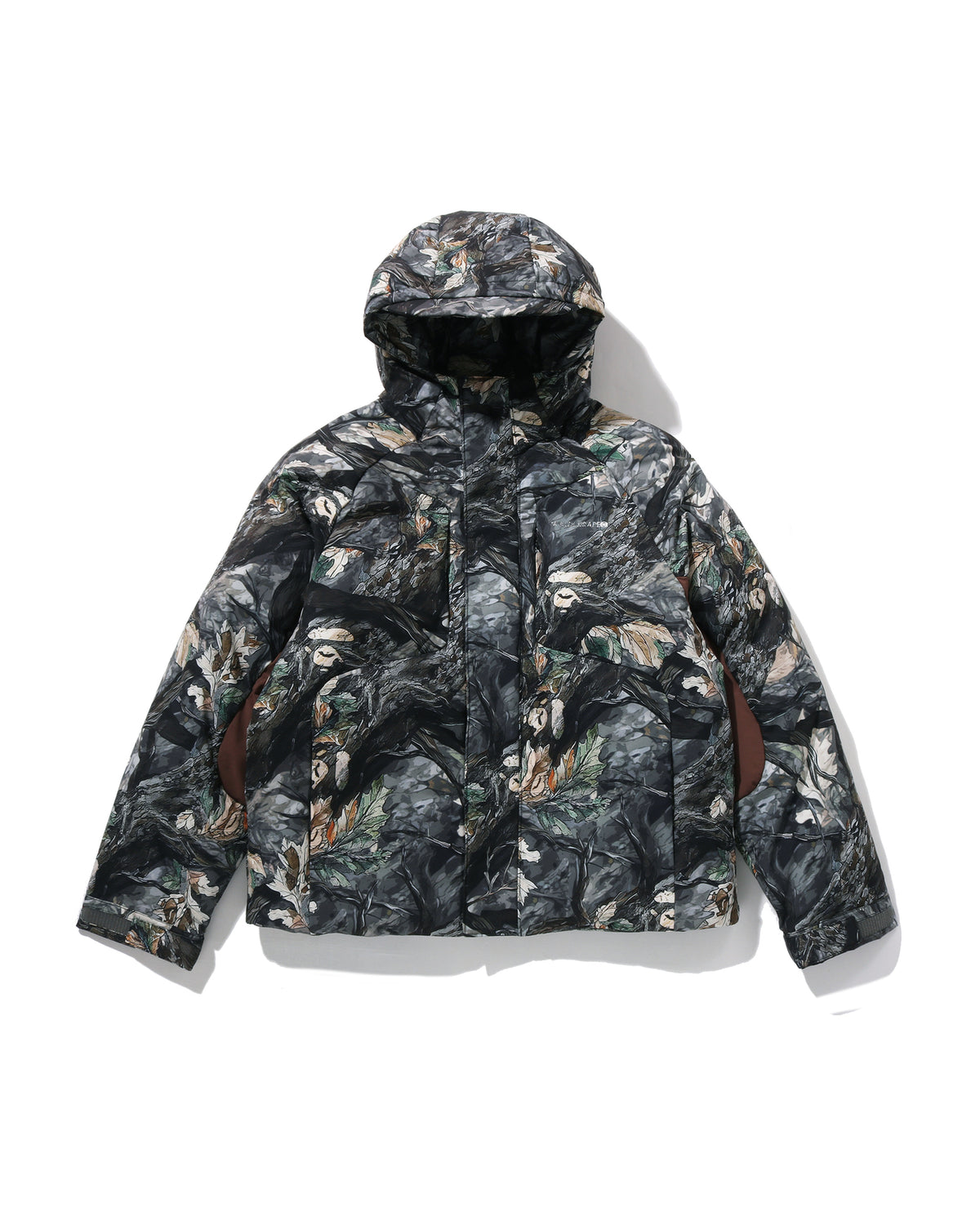 Tree Edge Camo Metal Logo Down Jacket