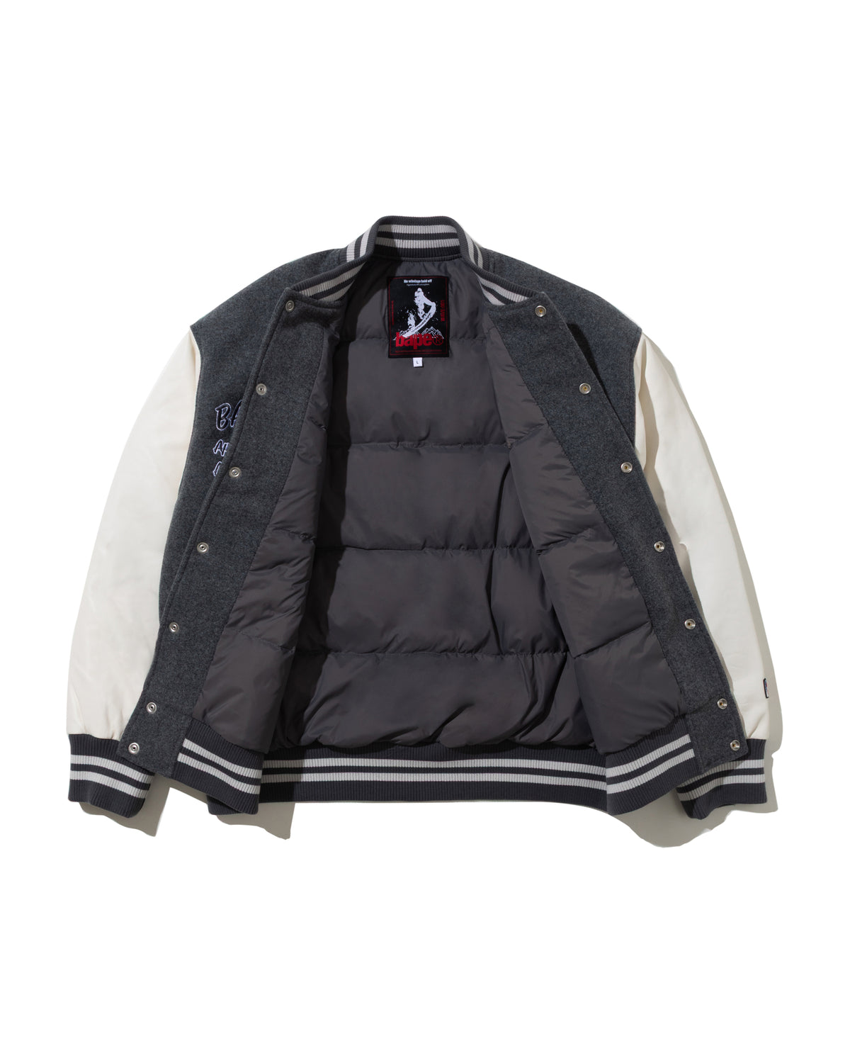 BAPE By Kazuki Kuraishi Multi Logo Varsity Down Jacket