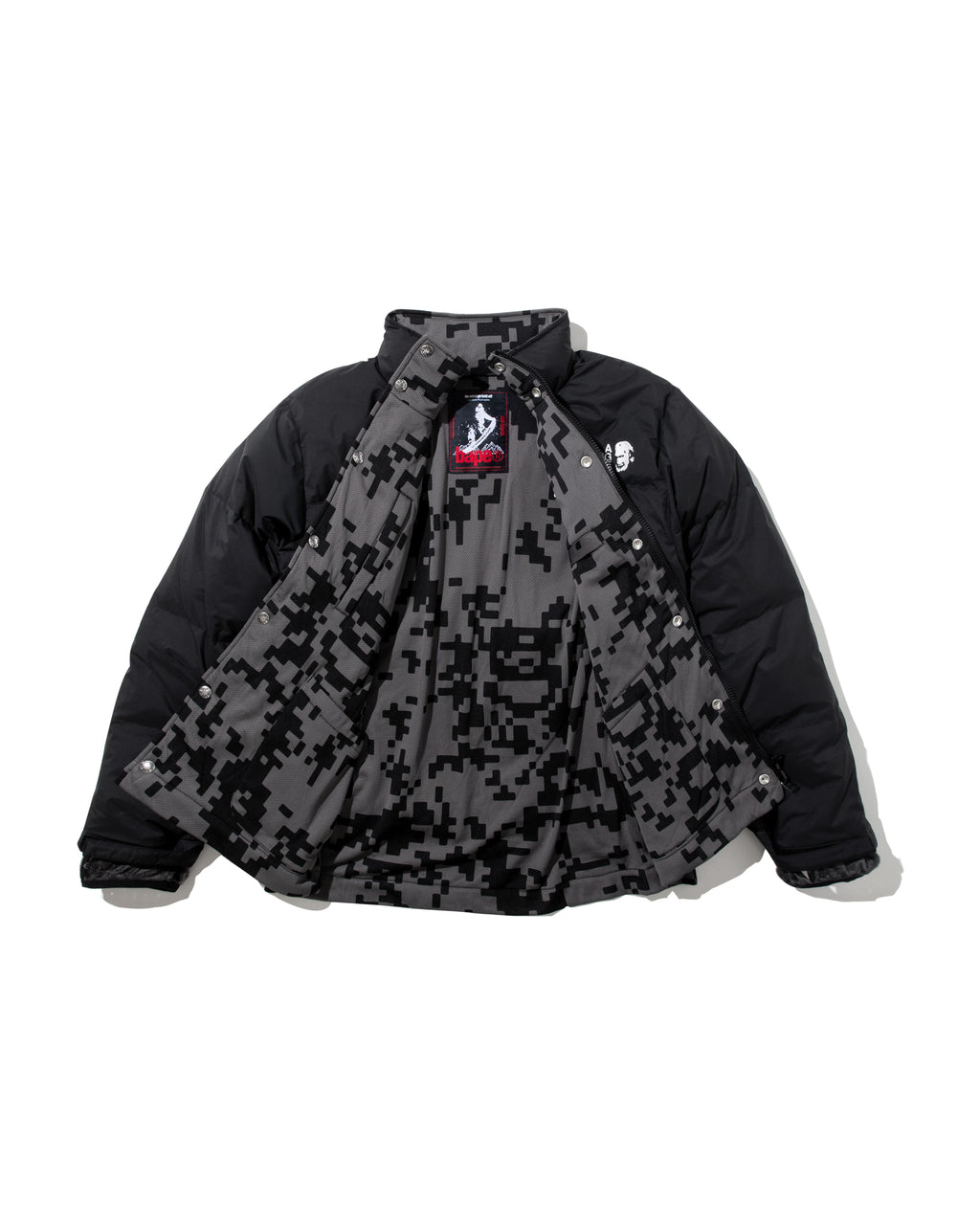 BAPE By Kazuki Kuraishi Pixelate Camo Reversible Down Jacket