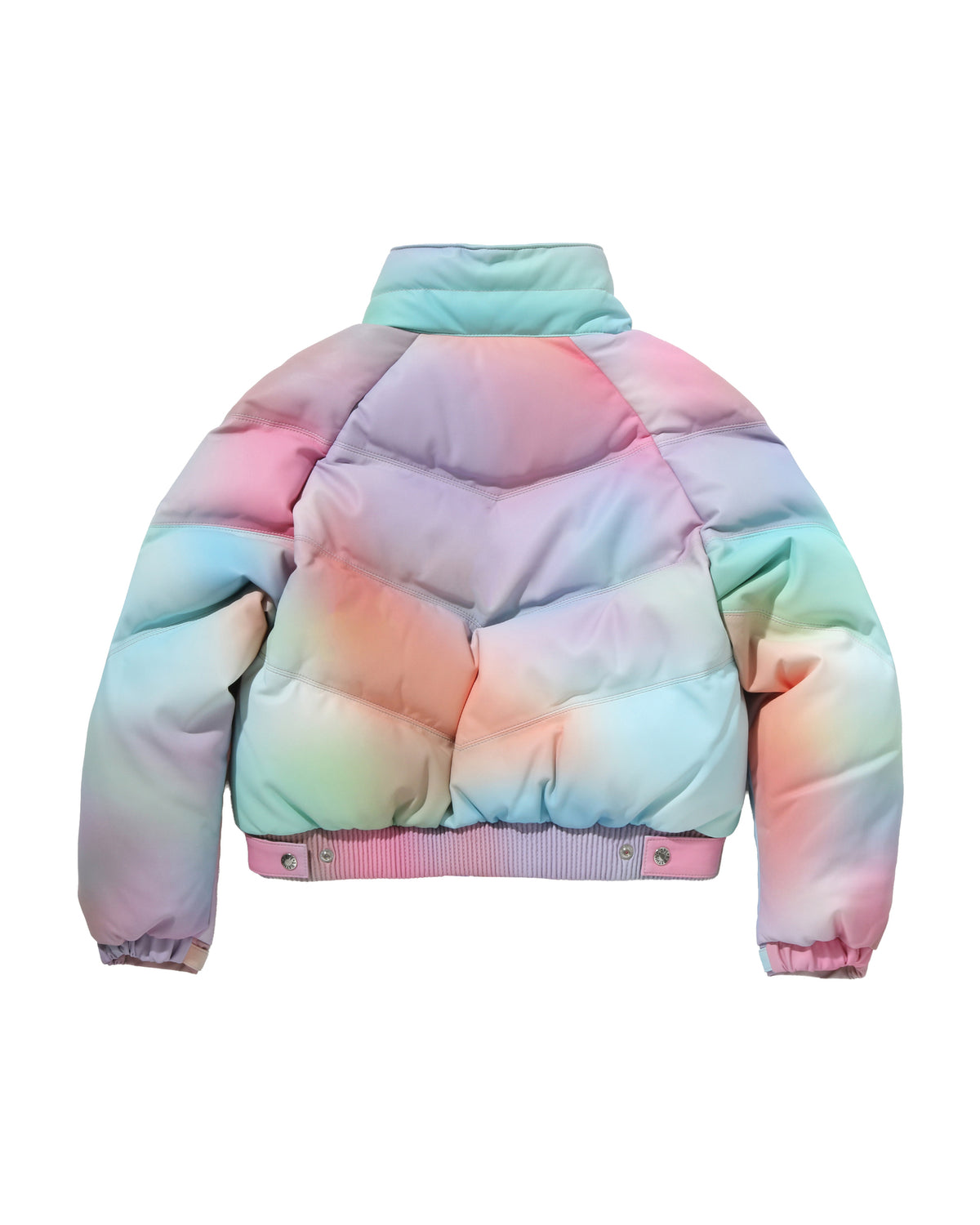 Tie Dye Rhinestone BAPE STA Leather Cropped Down Jacket