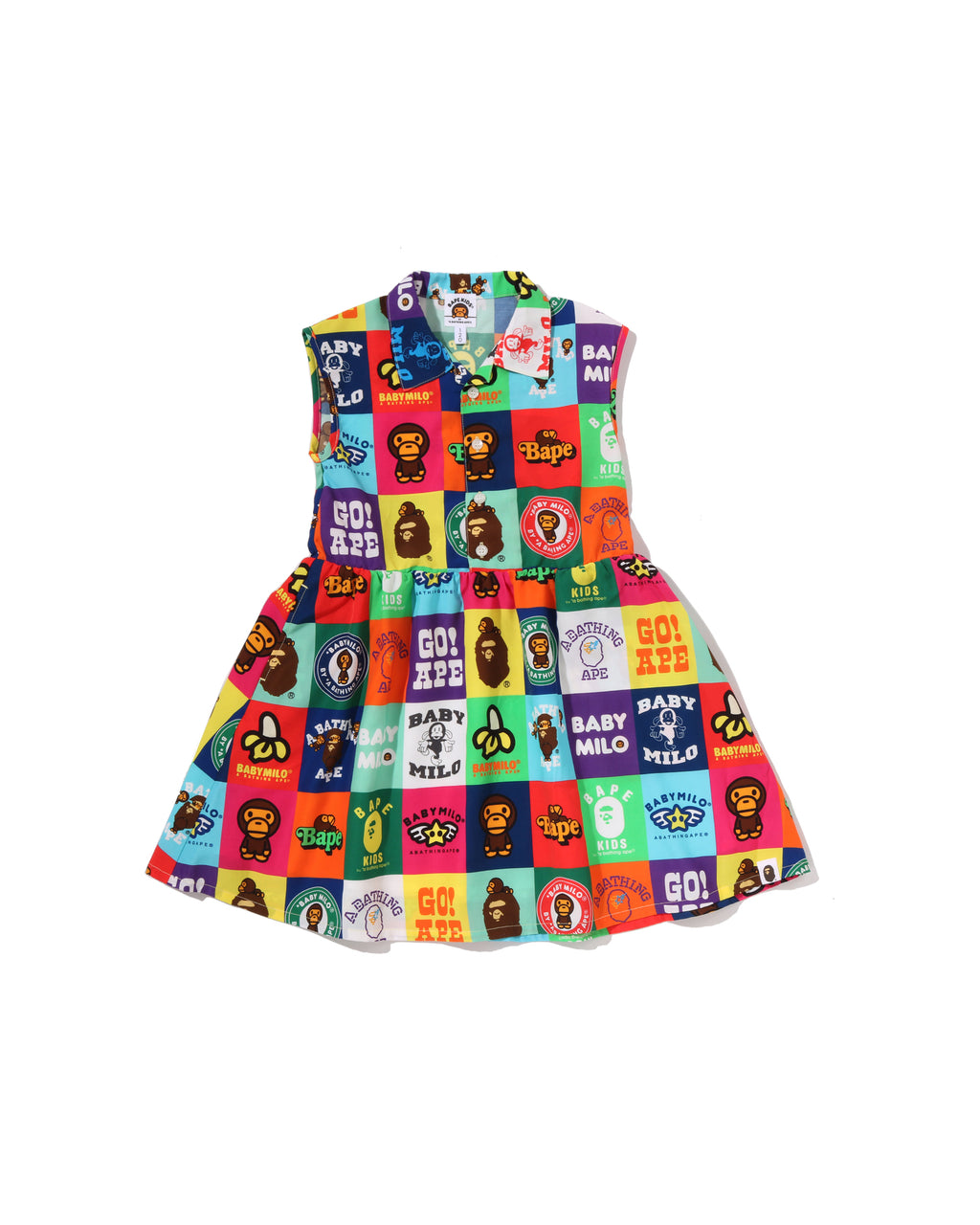 Kids Baby Milo Patchwork Open Collar Shirt Dress