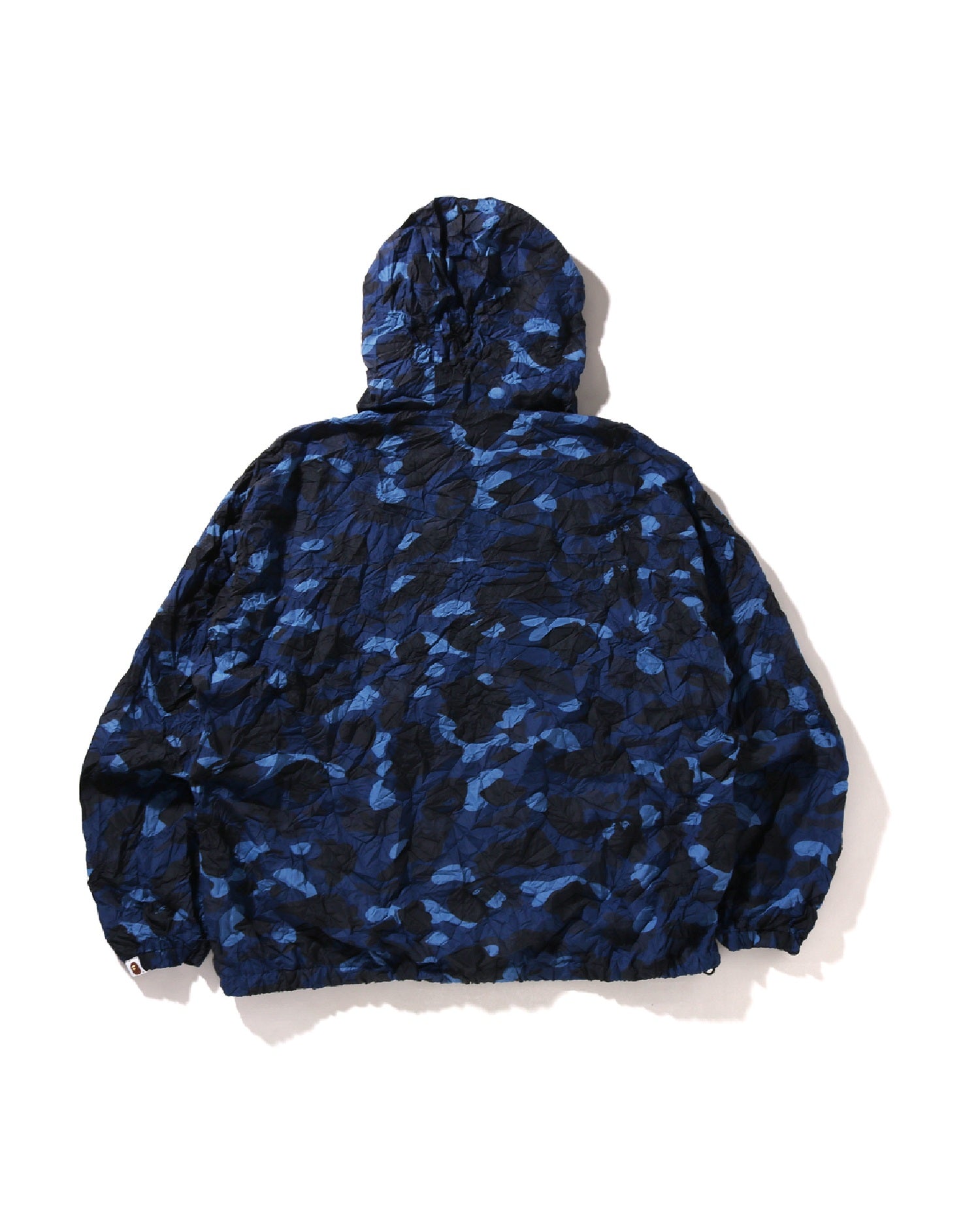 Crinkle Effect Color Camo Half Zip Hoodie Jacket
