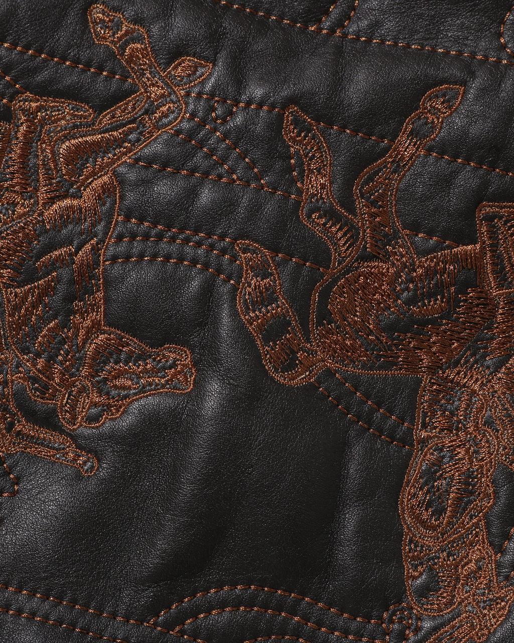 Multi Logo Quilted Leather Bomber Jacket