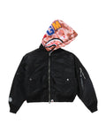 1st Camo Shark Hooded Cropped Ma-1 Jacket