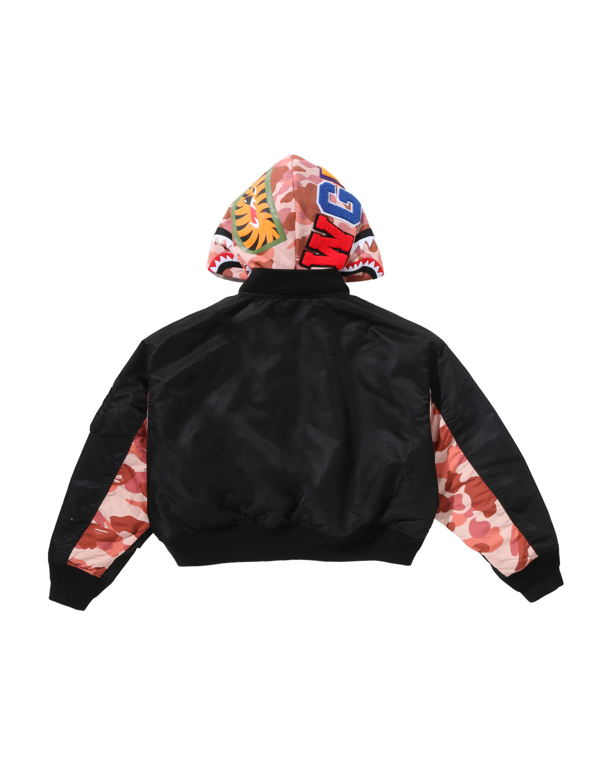 1st Camo Shark Hooded Cropped Ma-1 Jacket