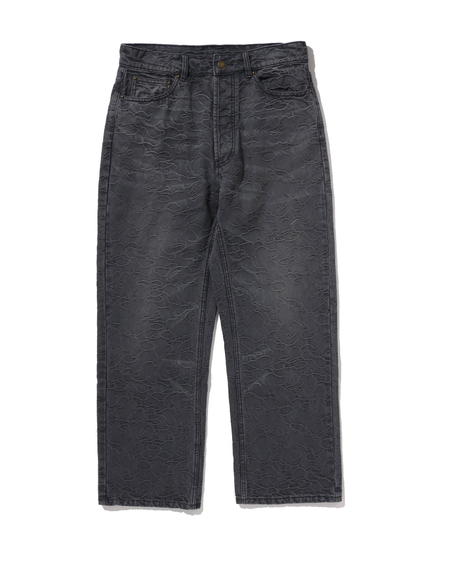 Line Camo Jacquard One Point Relaxed Fit 13oz Denim Pants