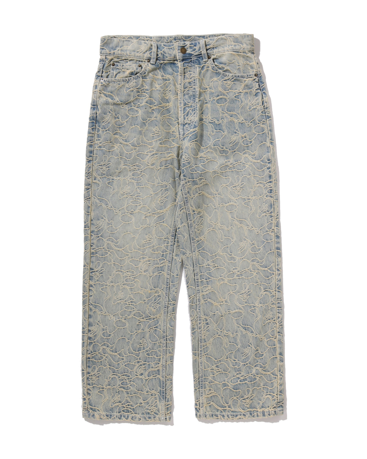 Line Camo Jacquard One Point Relaxed Fit 13oz Denim Pants