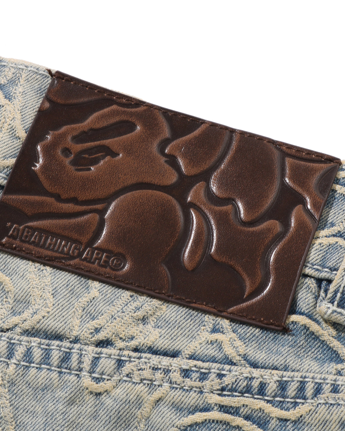 Line Camo Jacquard One Point Relaxed Fit 13oz Denim Pants