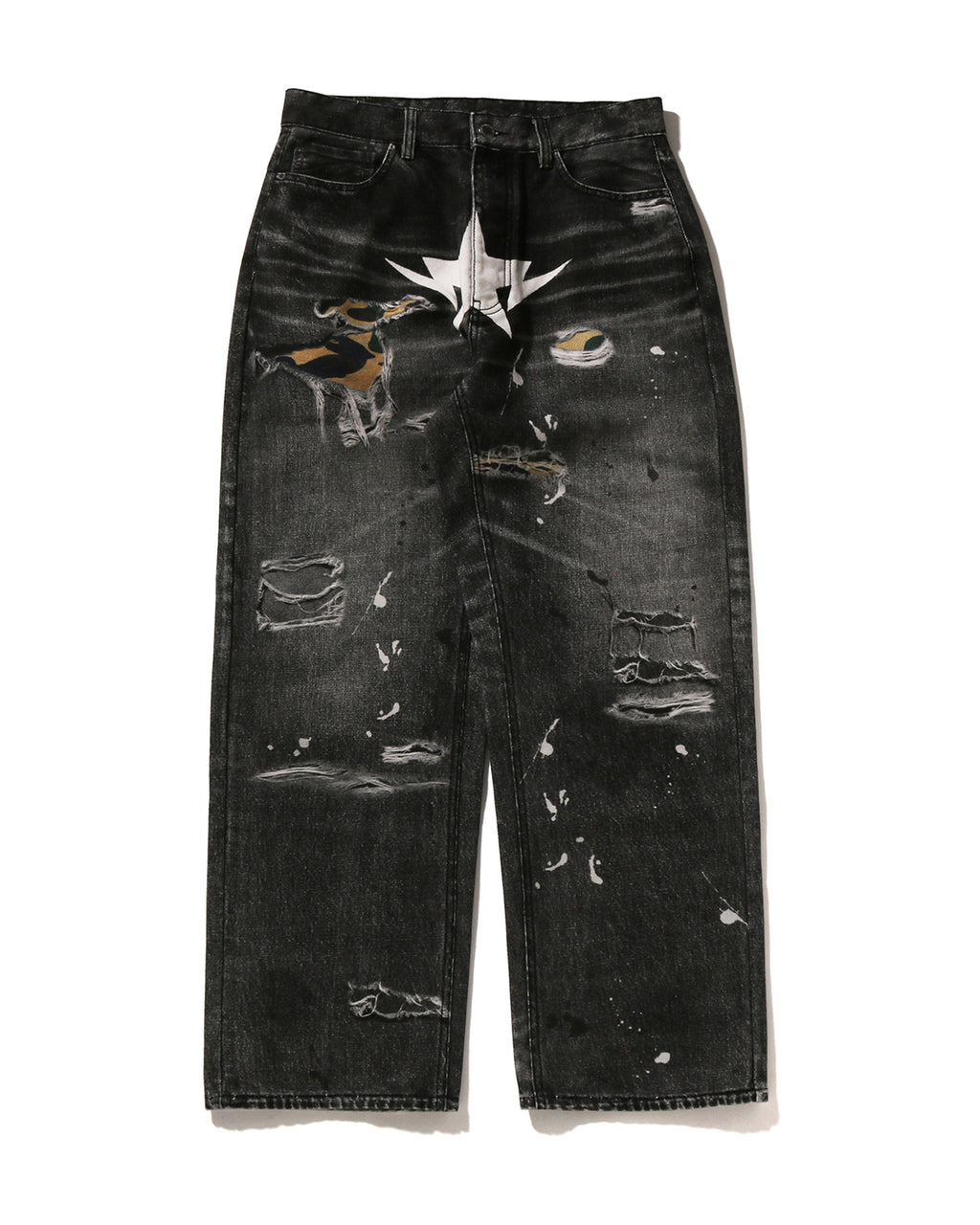 Fake Print BAPE STA Denim Pants