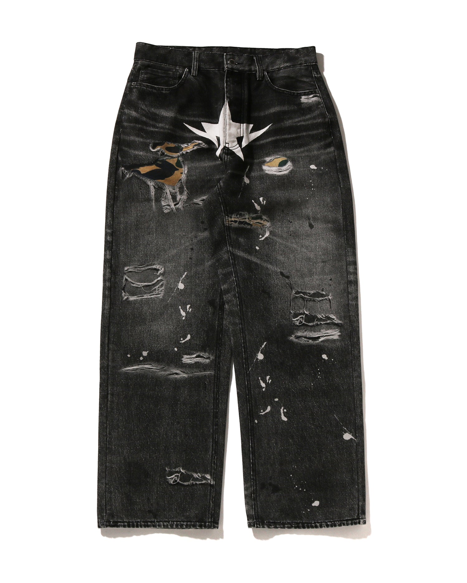 Fake Print BAPE STA Denim Pants