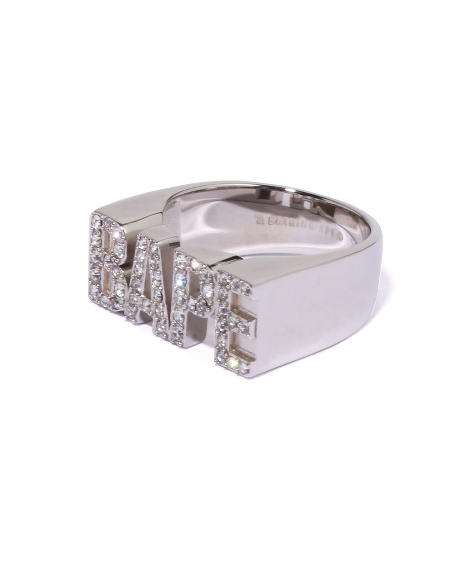 BAPE Logo Ring W/ Rhinestone