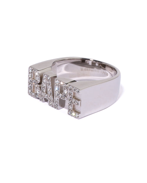 BAPE Logo Ring W/ Rhinestone