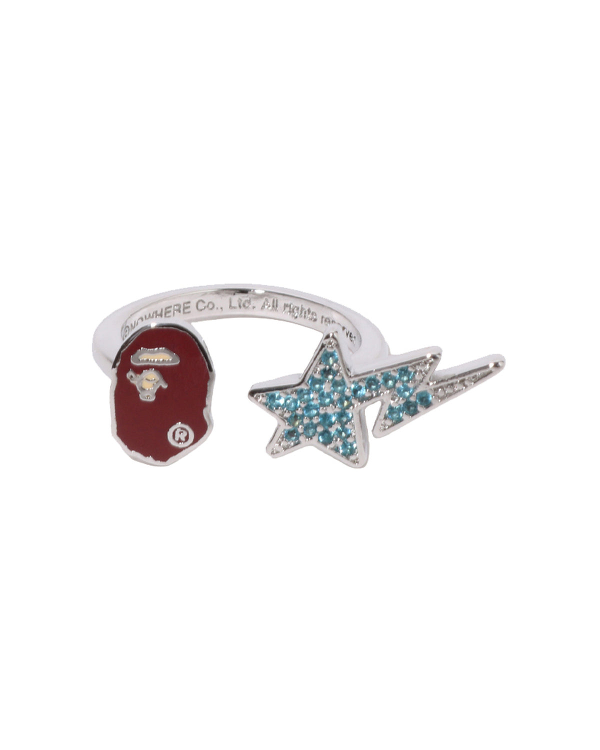 Ape Head and Sta Crystal Stone Ring