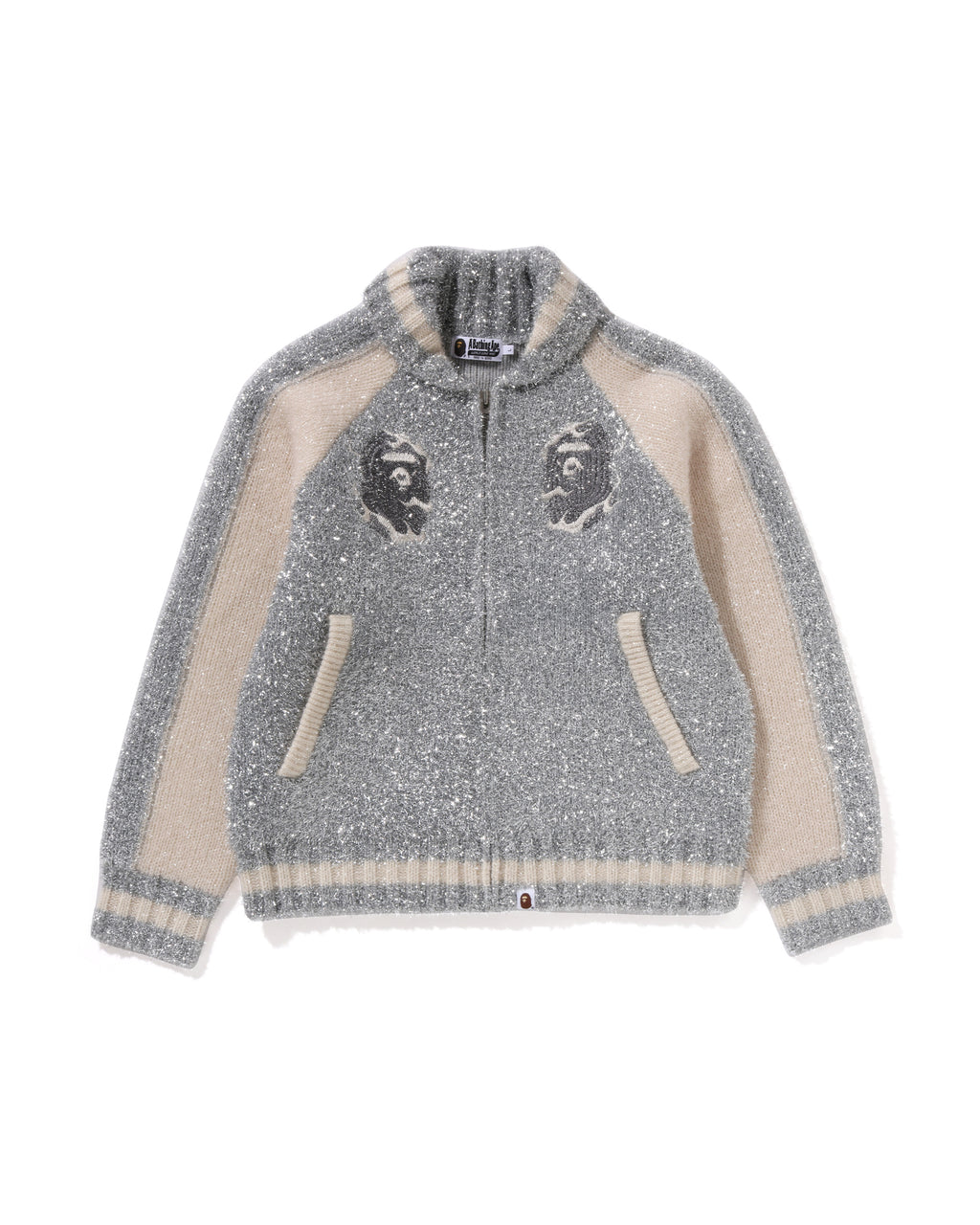 BAPE Logo Metallic Cowichan Knit