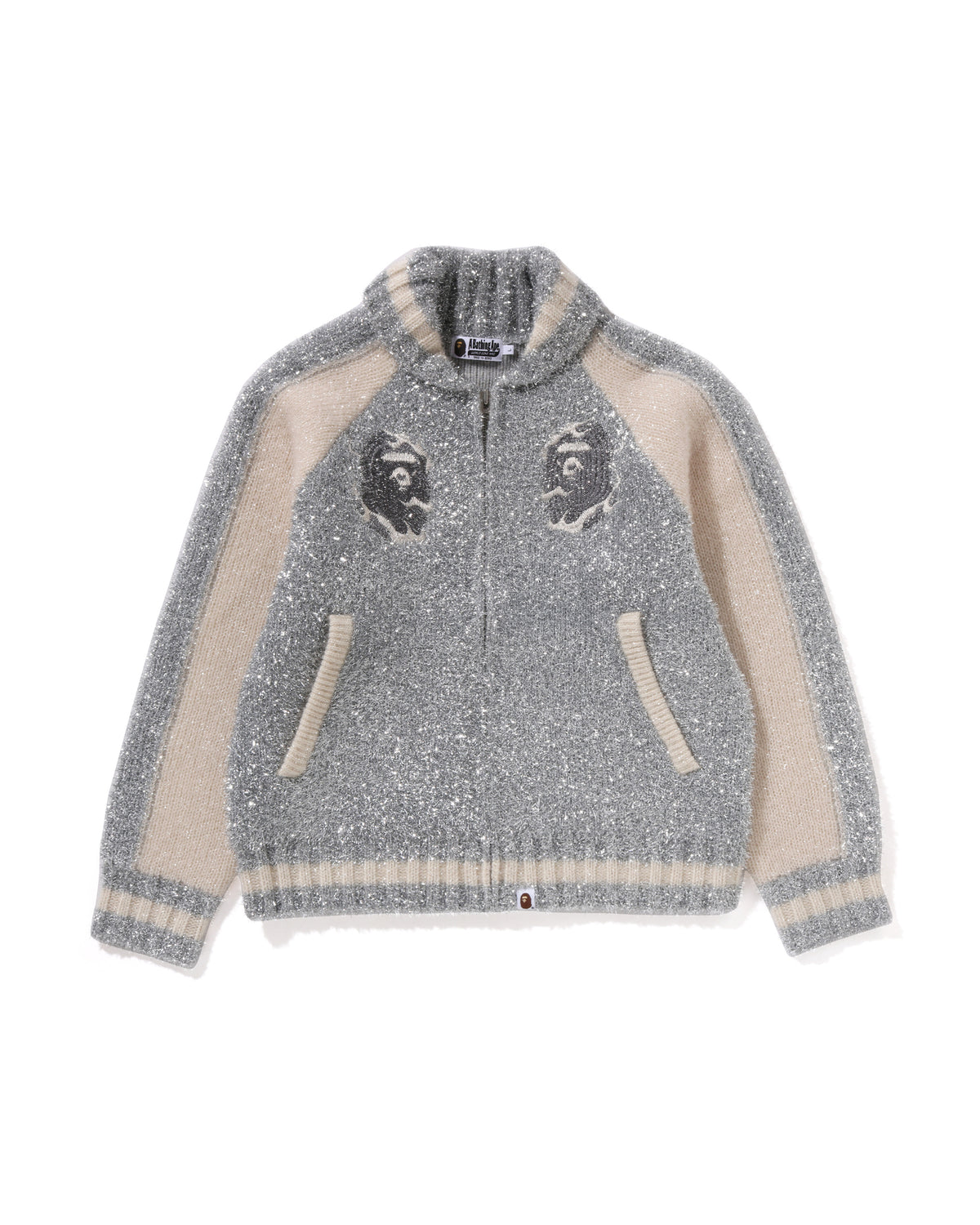 BAPE Logo Metallic Cowichan Knit
