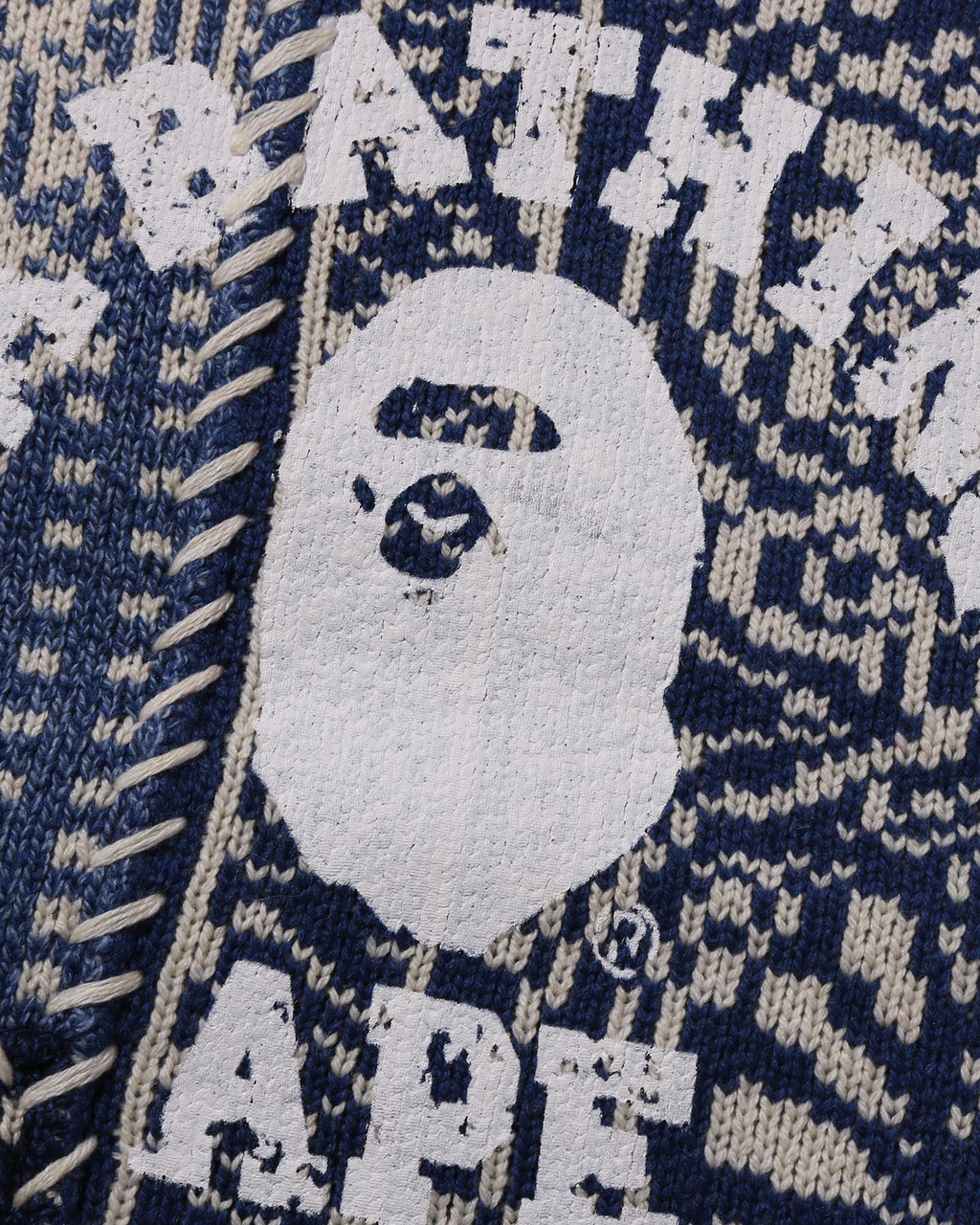 Paisley Pattern College Knit Crewneck Sweatshirt