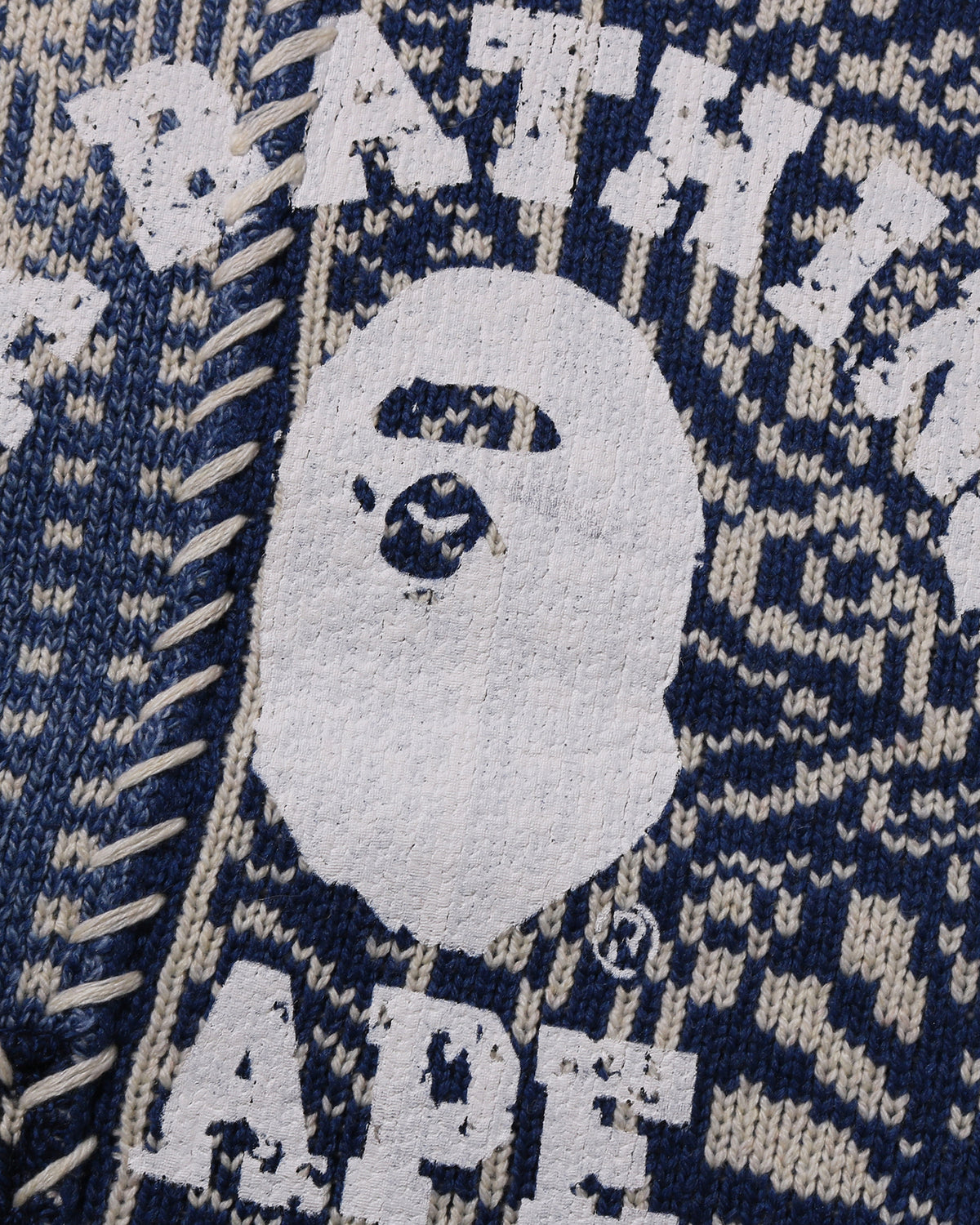 Paisley Pattern College Knit Crewneck Sweatshirt