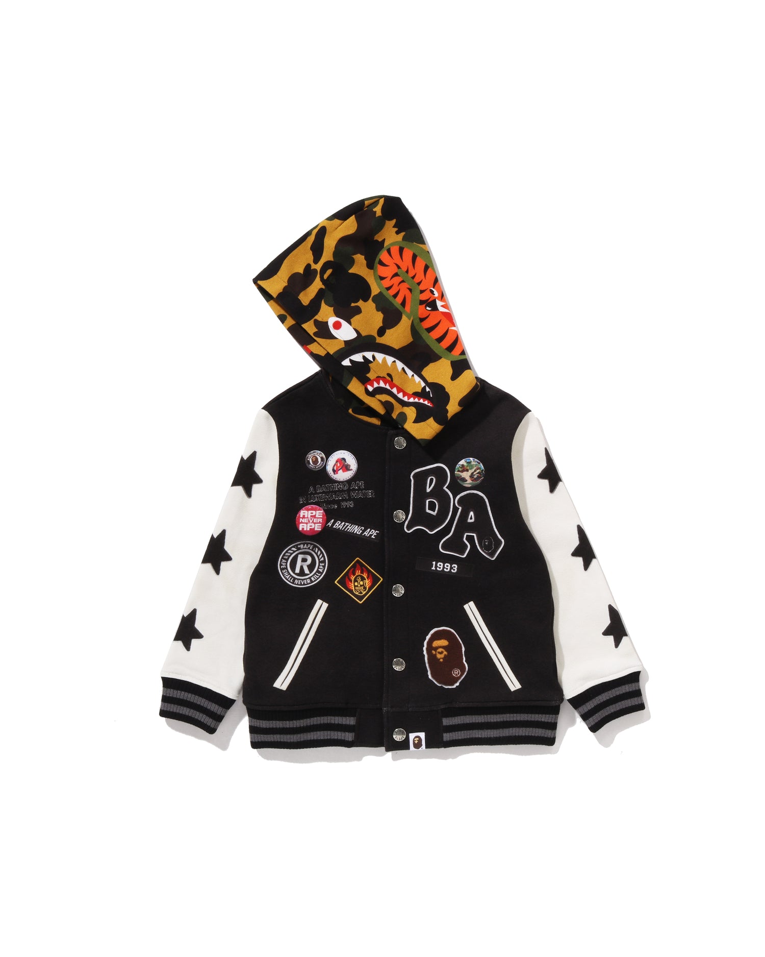 Kids 1st Camo Shark Hoodie Print Sweat Varsity Jacket