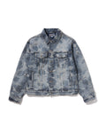 Solid Camo Jacquard Denim Trucker Jacket