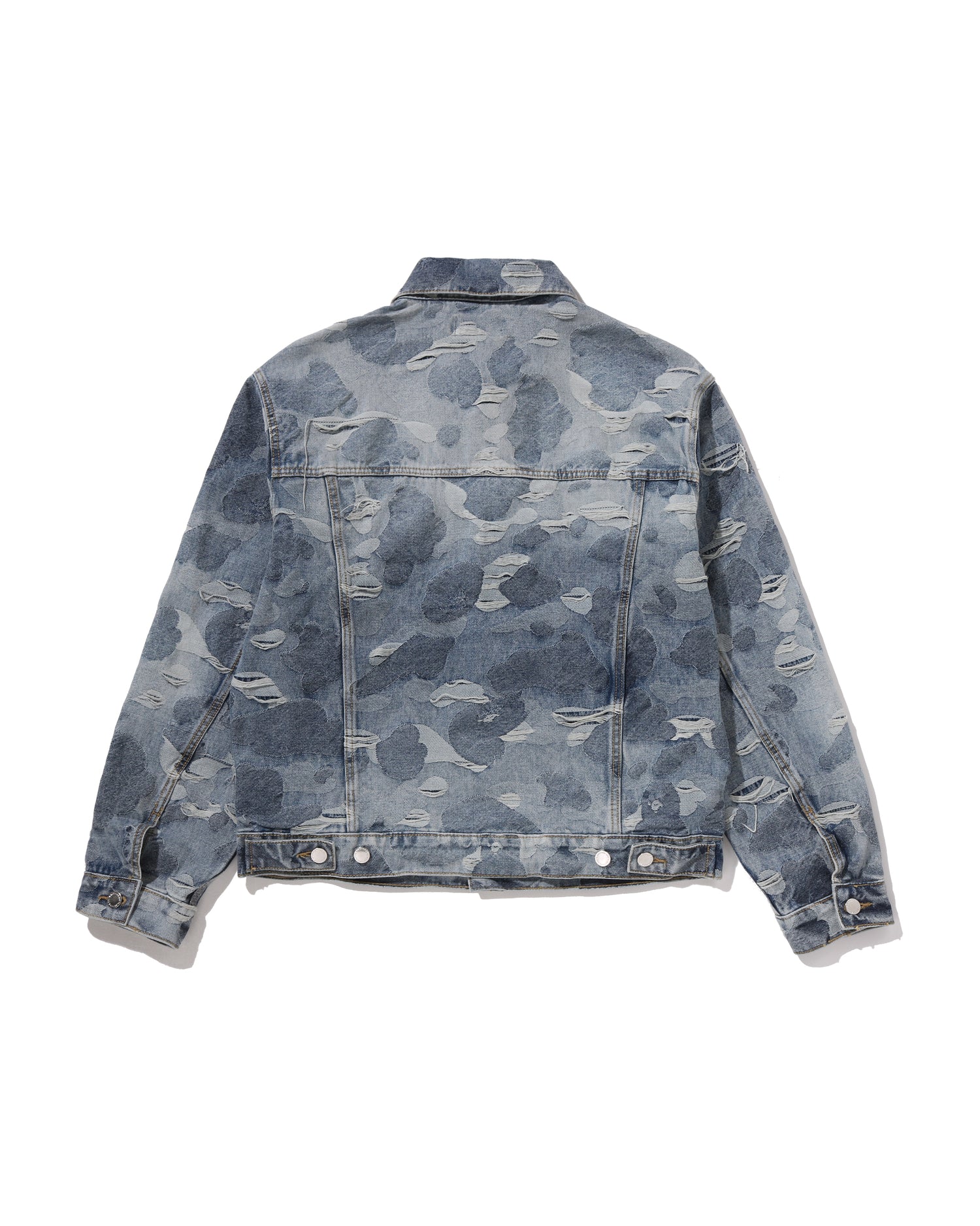 Solid Camo Jacquard Denim Trucker Jacket