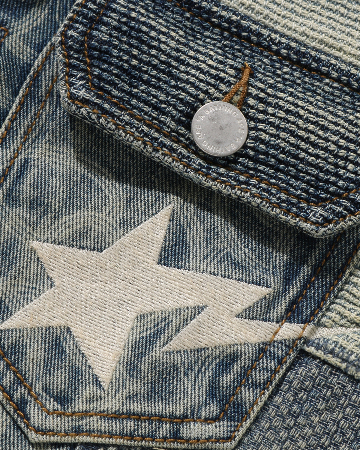 Cloud Camo Jacquard Upcycled Denim Trucker Jacket