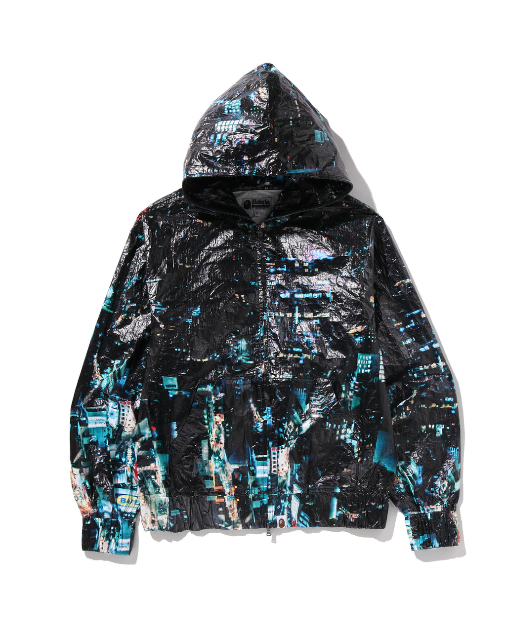 Overall Print Crease Hooded Jacket