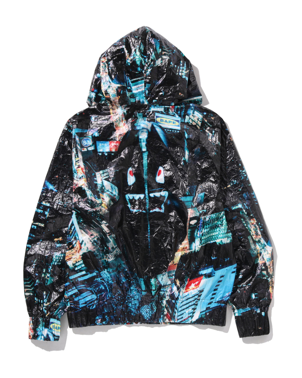 Overall Print Crease Hooded Jacket