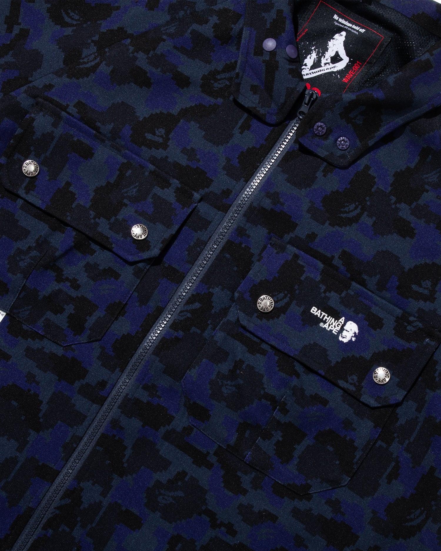 BAPE By Kazuki Kuraishi 像素迷彩可拆卸拉链夹克