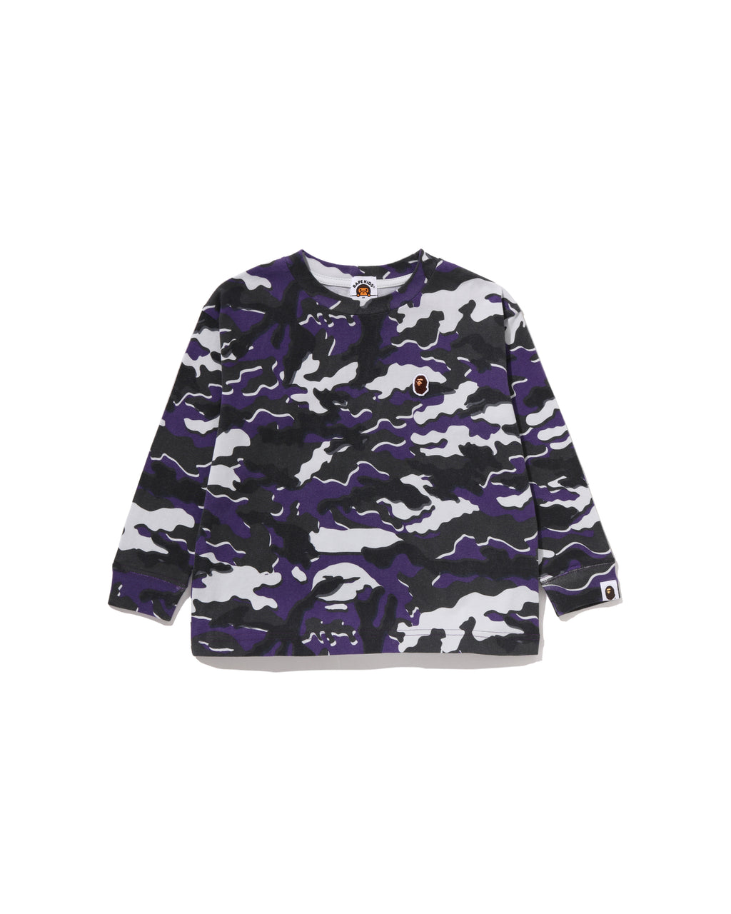 Kids Glitch Woodland Camo One Point Relaxed Fit Ls Tee