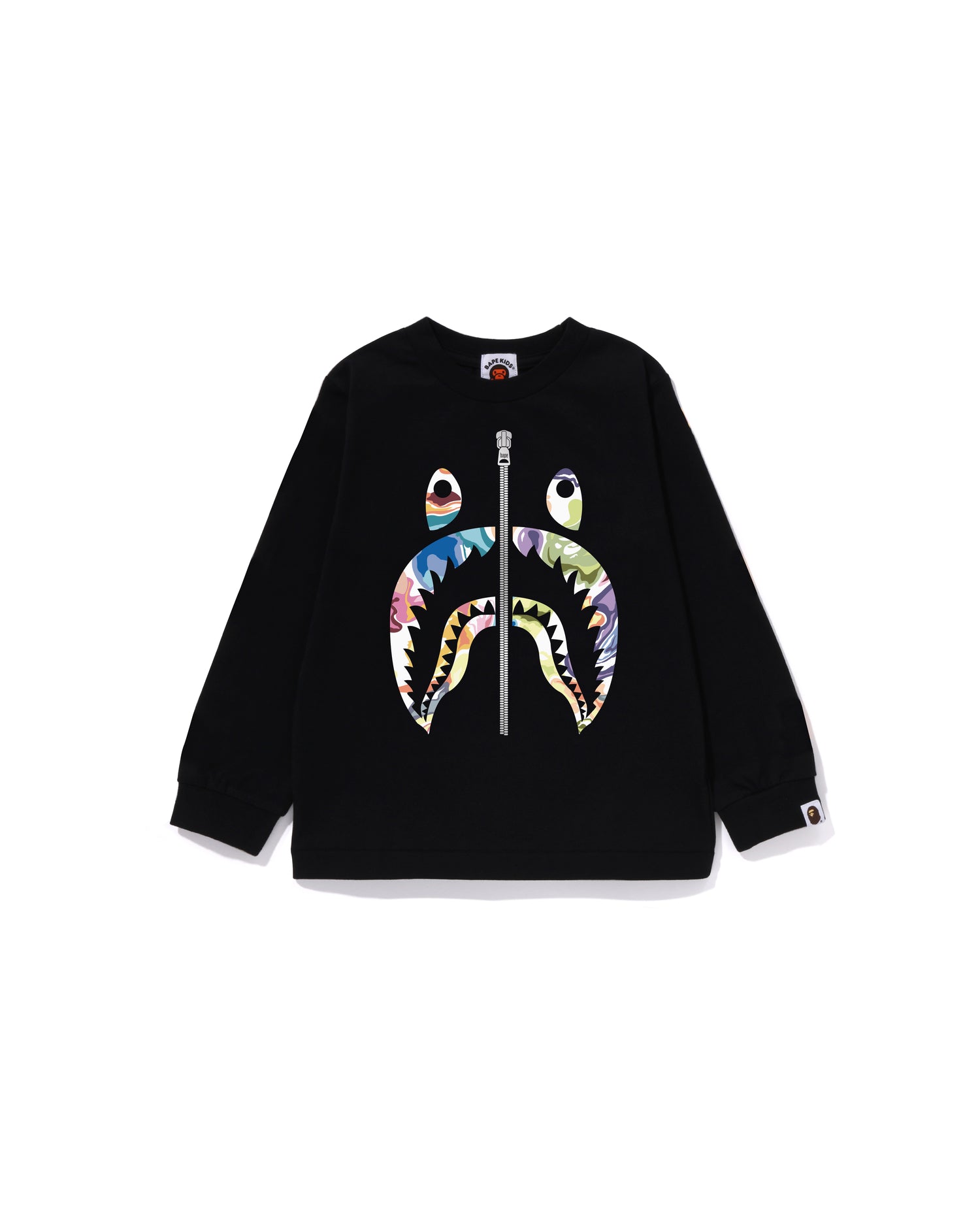 Kids Art Camo Shark Ls Tee