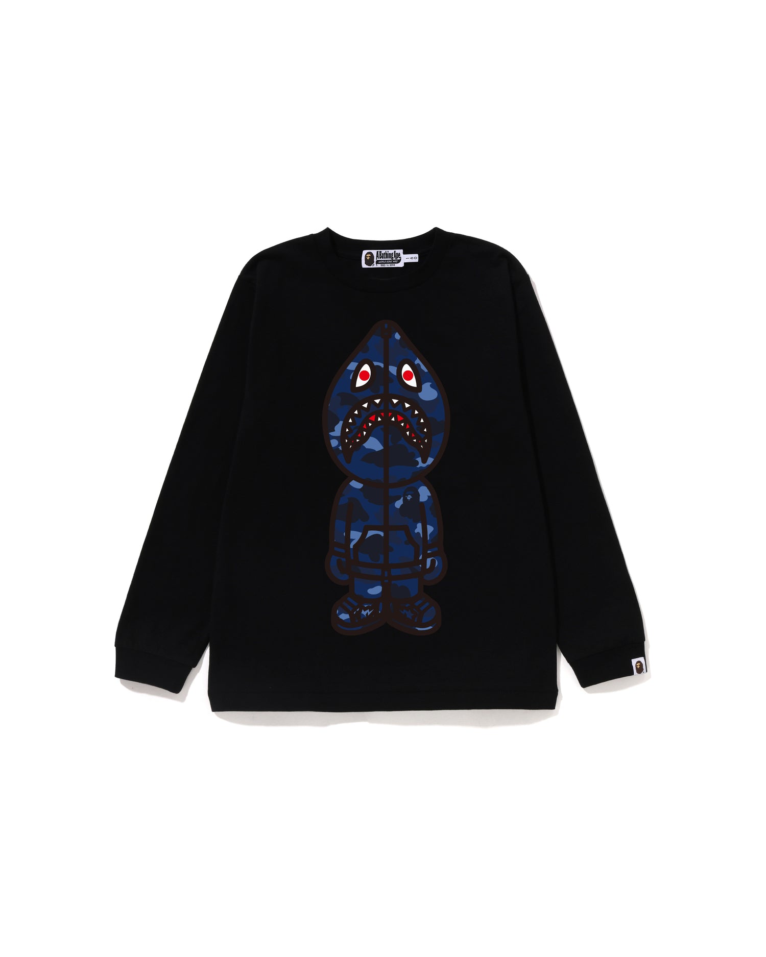 Kids Color Camo Shark Seijin Ls Tee Jr