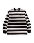 Stripe One Point Relaxed Fit Pocket Ls Tee