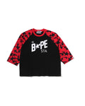 STA Pattern BAPE STA Raglan Cropped Fit Ls Tee