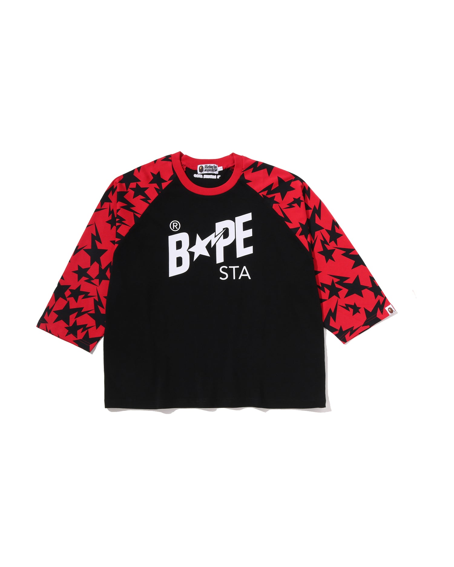 STA Pattern BAPE STA Raglan Cropped Fit Ls Tee