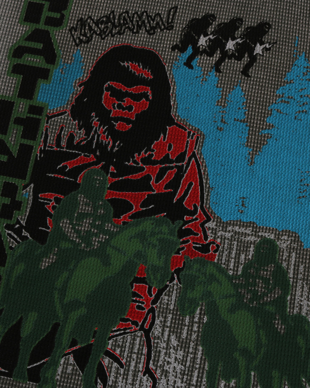 Heavy Washed BAPE Military Graphic Relaxed Fit Ls Tee
