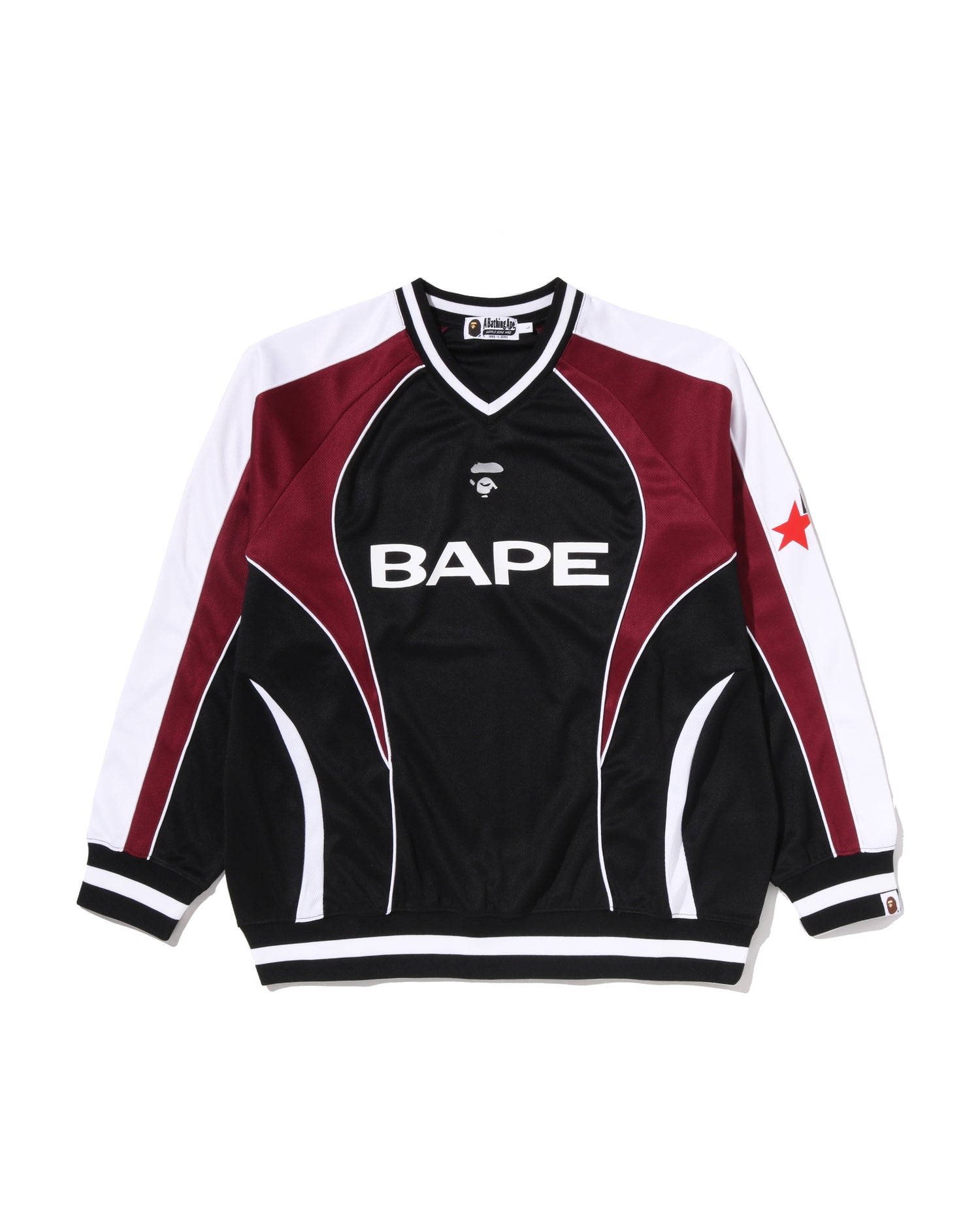 BAPE Soccer Logo Warm Up Relaxed Fit Ls Tee