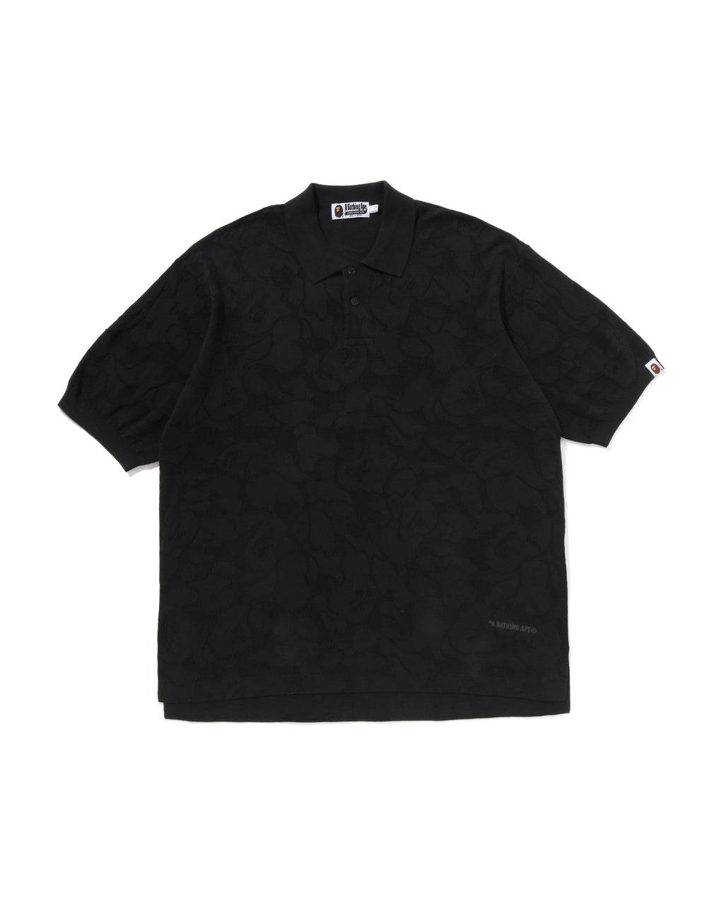 Solid Camo Jacquard Relaxed Fit Polo Shirt
