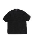 Solid Camo Jacquard Relaxed Fit Polo Shirt