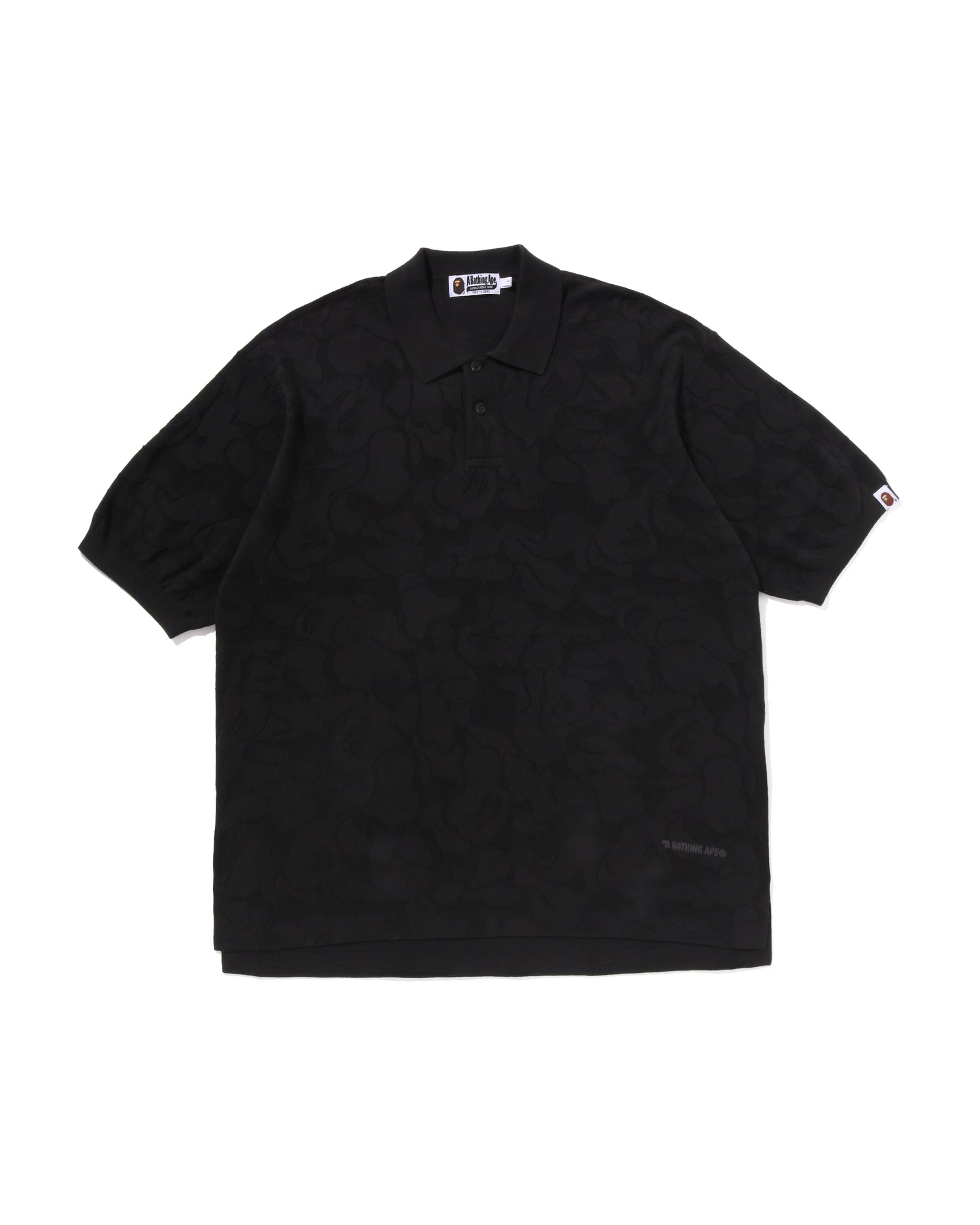 Solid Camo Jacquard Relaxed Fit Polo Shirt