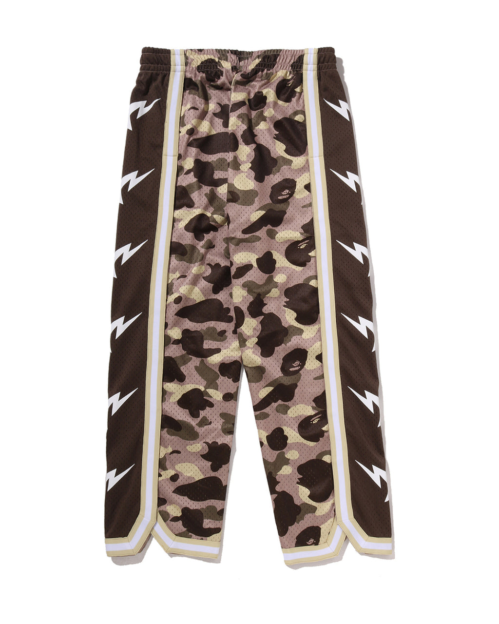 Color Camo Mesh High Split Snap Button Relaxed Fit Pants