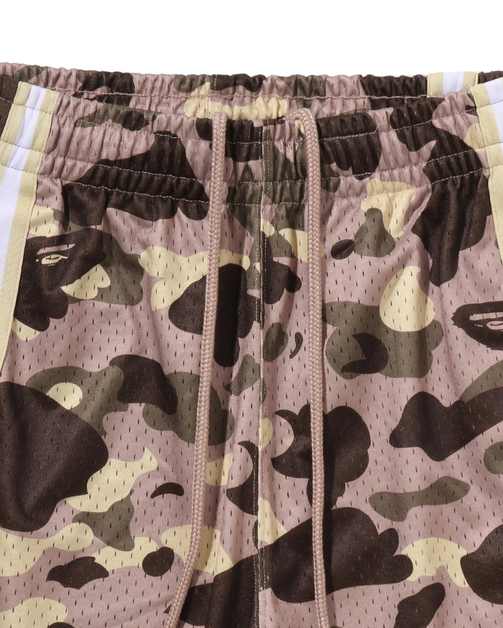 Color Camo Mesh High Split Snap Button Relaxed Fit Pants
