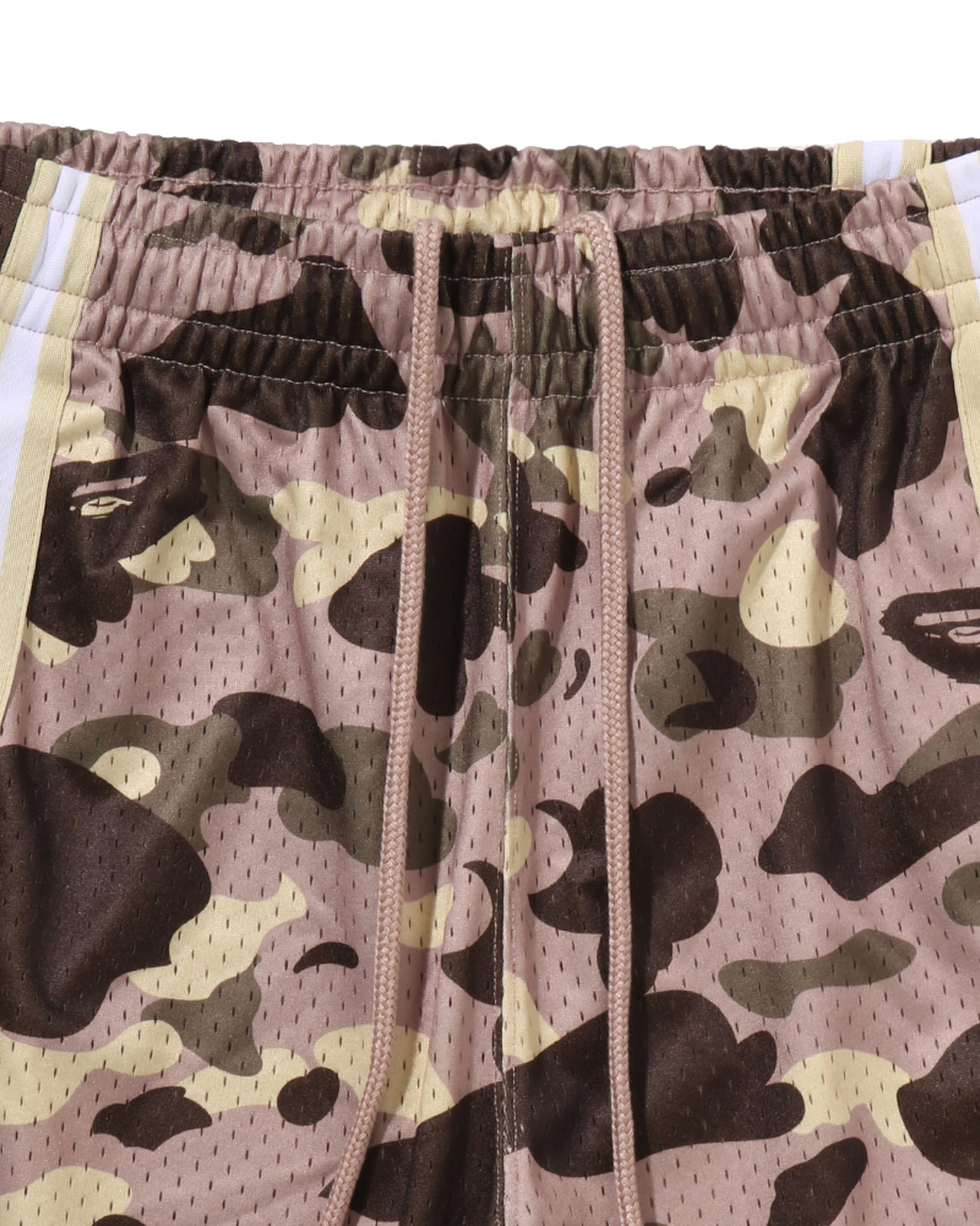 Color Camo Mesh High Split Snap Button Relaxed Fit Pants